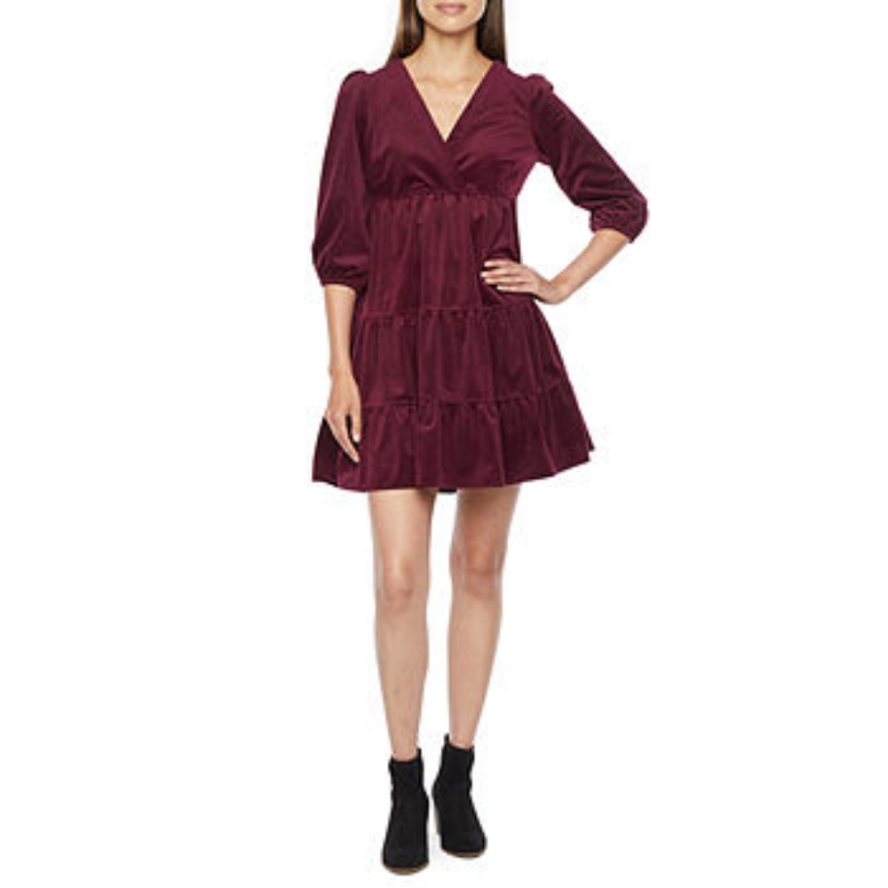 Melonie T 3/4 Sleeve Babydoll Dress